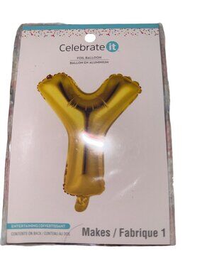 Celebrate It Gold Foil Balloon Letter "Y" 14 Inches For Party & Events